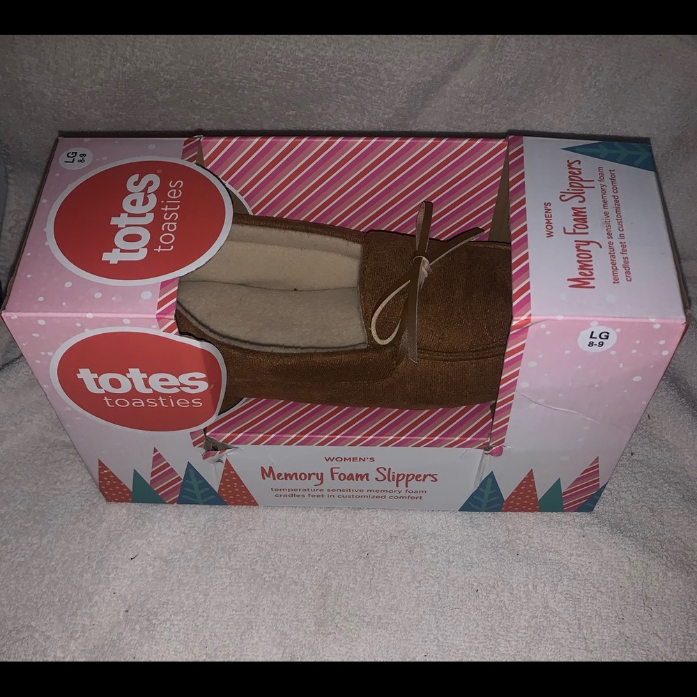 Totes Toasties Women's Memory Foam Slippers Large 8-9 Cognac (shoes)
